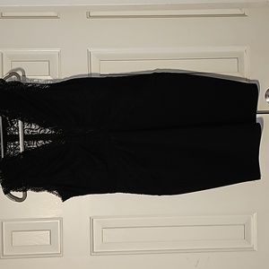 black lace top cocktail dress